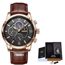 Load image into Gallery viewer, 2021 LIGE Men's Watches Top Brand Luxury Men Wrist Watch Leather Quartz Watch Sports Waterproof Male Clock Relogio Masculino+Box