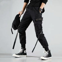Load image into Gallery viewer, Joggers Cargo Pants for Men Casual Hip Hop Hit Color Pocket Male Trousers Sweatpants Streetwear Ribbons Techwear Pants