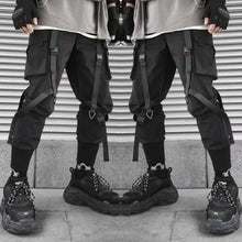 Load image into Gallery viewer, Joggers Cargo Pants for Men Casual Hip Hop Hit Color Pocket Male Trousers Sweatpants Streetwear Ribbons Techwear Pants