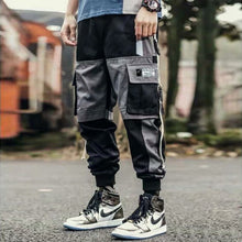 Load image into Gallery viewer, Joggers Cargo Pants for Men Casual Hip Hop Hit Color Pocket Male Trousers Sweatpants Streetwear Ribbons Techwear Pants