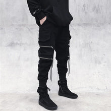 Load image into Gallery viewer, Joggers Cargo Pants for Men Casual Hip Hop Hit Color Pocket Male Trousers Sweatpants Streetwear Ribbons Techwear Pants