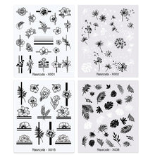 Load image into Gallery viewer, 4Pcs/Set Flower Leaves Water Decasl Stickers Floral Geometric Lines Transfer Water Sliders For Nails Manicures Decoration