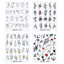 Load image into Gallery viewer, 4Pcs/Set Flower Leaves Water Decasl Stickers Floral Geometric Lines Transfer Water Sliders For Nails Manicures Decoration