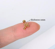 Load image into Gallery viewer, 1Pcs Stainless Steel Mini Stud Earrings Heart Star Moon Cross Butterfly Snake Helix Cartilage Tragus Lobe Ear Piercing Jewelry