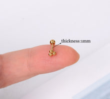 Load image into Gallery viewer, 1Pcs Stainless Steel Mini Stud Earrings Heart Star Moon Cross Butterfly Snake Helix Cartilage Tragus Lobe Ear Piercing Jewelry
