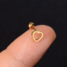 Load image into Gallery viewer, 1Pcs Stainless Steel Mini Stud Earrings Heart Star Moon Cross Butterfly Snake Helix Cartilage Tragus Lobe Ear Piercing Jewelry