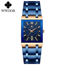 Load image into Gallery viewer, Relogio Masculino WWOOR Gold Watch Men Square Mens Watches Top Brand Luxury Golden Quartz Stainless Steel Waterproof Wrist Watch