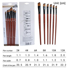Load image into Gallery viewer, 5Pcs/6pcs Artist Paint Brush Set High Quality Nylon Hair Wood Black Handle Watercolor Acrylic Oil Brush Painting Art Supplies