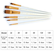 Load image into Gallery viewer, 5Pcs/6pcs Artist Paint Brush Set High Quality Nylon Hair Wood Black Handle Watercolor Acrylic Oil Brush Painting Art Supplies