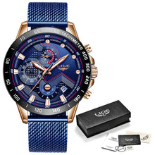 Load image into Gallery viewer, LIGE 2021 New Fashion Mens Watches with Stainless Steel Top Brand Luxury Sports Chronograph Quartz Watch Men Relogio Masculino