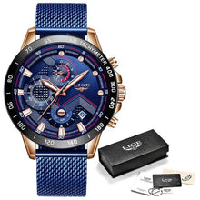 Load image into Gallery viewer, LIGE 2021 New Fashion Mens Watches with Stainless Steel Top Brand Luxury Sports Chronograph Quartz Watch Men Relogio Masculino