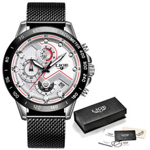 Load image into Gallery viewer, LIGE 2021 New Fashion Mens Watches with Stainless Steel Top Brand Luxury Sports Chronograph Quartz Watch Men Relogio Masculino