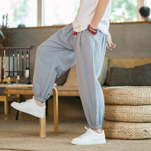 Load image into Gallery viewer, Chinese Style Harem Pants Men Streetwear Casual Joggers Mens Pants Cotton Linen Sweatpants Ankle-length Men Trousers M-5XL