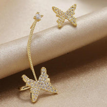 Load image into Gallery viewer, Korean Retro Asymmetric Butterfly Imitation Pearl Earrings Fashion Round Flower Brincos Long Statement Wings Earrings Jewelry