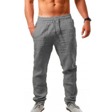 Load image into Gallery viewer, KB 2021New Men's Cotton Linen Pants Male Autumn New Breathable Solid Color Linen Trousers Fitness Streetwear S-3XL