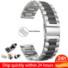 Load image into Gallery viewer, 18mm 22mm 20mm 24mm Band Strap For Samsung Galaxy Watch 3 42 46mm gear S3 Active2 Steel for Huawei GT 2 Xiaomi Amazfit BIP GTR 2