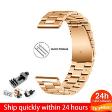 Load image into Gallery viewer, 18mm 22mm 20mm 24mm Band Strap For Samsung Galaxy Watch 3 42 46mm gear S3 Active2 Steel for Huawei GT 2 Xiaomi Amazfit BIP GTR 2