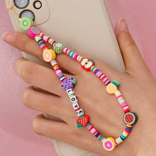 Load image into Gallery viewer, Shinus Phone Chain Lanyard Beads Mobile Phone Heishi Disc Crystal Beaded Cell Phone Chains 2021 LOVE Letter String Wristband