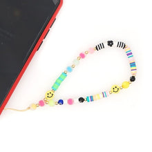 Load image into Gallery viewer, Shinus Phone Chain Lanyard Beads Mobile Phone Heishi Disc Crystal Beaded Cell Phone Chains 2021 LOVE Letter String Wristband