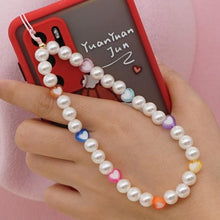 Load image into Gallery viewer, Shinus Phone Chain Lanyard Beads Mobile Phone Heishi Disc Crystal Beaded Cell Phone Chains 2021 LOVE Letter String Wristband