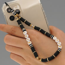 Load image into Gallery viewer, Shinus Phone Chain Lanyard Beads Mobile Phone Heishi Disc Crystal Beaded Cell Phone Chains 2021 LOVE Letter String Wristband