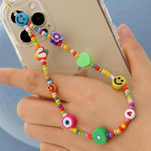 Load image into Gallery viewer, Shinus Phone Chain Lanyard Beads Mobile Phone Heishi Disc Crystal Beaded Cell Phone Chains 2021 LOVE Letter String Wristband