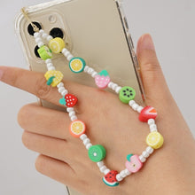 Load image into Gallery viewer, Shinus Phone Chain Lanyard Beads Mobile Phone Heishi Disc Crystal Beaded Cell Phone Chains 2021 LOVE Letter String Wristband
