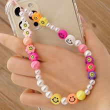 Load image into Gallery viewer, Shinus Phone Chain Lanyard Beads Mobile Phone Heishi Disc Crystal Beaded Cell Phone Chains 2021 LOVE Letter String Wristband