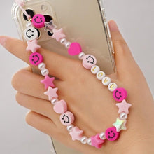 Load image into Gallery viewer, Shinus Phone Chain Lanyard Beads Mobile Phone Heishi Disc Crystal Beaded Cell Phone Chains 2021 LOVE Letter String Wristband