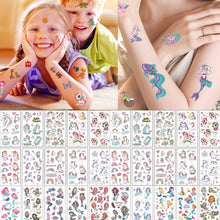 Load image into Gallery viewer, 10 Sheets/Set Children Cute Cartoon Unicorn Temporary Tattoo Stickers Baby Shower Kids Body Makeup Sticker Tattoos Football