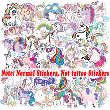 Load image into Gallery viewer, 10 Sheets/Set Children Cute Cartoon Unicorn Temporary Tattoo Stickers Baby Shower Kids Body Makeup Sticker Tattoos Football