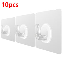 Load image into Gallery viewer, 20/10 Pcs Hooks Transparent Strong Self Adhesive Door Wall Hangers Hooks Suction Heavy Load Rack Cup Sucker for Kitchen Bathroom