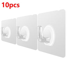 Load image into Gallery viewer, 20/10 Pcs Hooks Transparent Strong Self Adhesive Door Wall Hangers Hooks Suction Heavy Load Rack Cup Sucker for Kitchen Bathroom