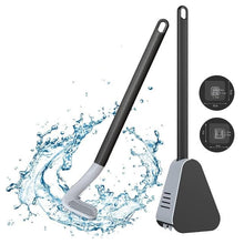 Load image into Gallery viewer, Silicone Bristles Toilet Brush and Holder for Bathroom Storage and Organization Compact Wall Hang Cleaning Kit WC Accessories