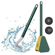 Load image into Gallery viewer, Silicone Bristles Toilet Brush and Holder for Bathroom Storage and Organization Compact Wall Hang Cleaning Kit WC Accessories