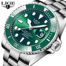 Load image into Gallery viewer, LIGE Top Brand Luxury Fashion Diver Watch Men 30ATM Waterproof Date Clock Sport Watches Mens Quartz Wristwatch Relogio Masculino