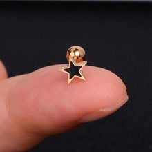 Load image into Gallery viewer, 1Pcs Stainless Steel Mini Stud Earrings Heart Star Moon Cross Butterfly Snake Helix Cartilage Tragus Lobe Ear Piercing Jewelry