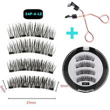 Load image into Gallery viewer, 3D magnetic eyelashes With 3/4 Magnets handmade makeup Mink eyelashes extended false eyelashes Reusable false eyelashes Dropship