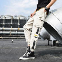 Load image into Gallery viewer, Men's Side Pockets Cargo Harem Pants 2021 Ribbons Black Hip Hop Casual Male Joggers Trousers Fashion Casual Streetwear Pants