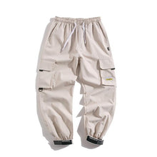 Load image into Gallery viewer, Men's Side Pockets Cargo Harem Pants 2021 Ribbons Black Hip Hop Casual Male Joggers Trousers Fashion Casual Streetwear Pants