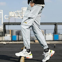 Load image into Gallery viewer, Men's Side Pockets Cargo Harem Pants 2021 Ribbons Black Hip Hop Casual Male Joggers Trousers Fashion Casual Streetwear Pants