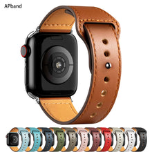 Load image into Gallery viewer, Leather strap For Apple watch band 44mm 40mm 42mm 38mm 44 mm Smartwatch Accessories wristband bracelet iWatch 3 4 5 SE 6 7