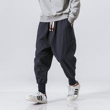 Load image into Gallery viewer, Cotton Harem Pants Men Solid Elastic Waist Streetwear Joggers 2020 New Baggy Drop-crotch Pants Casual Trousers Men Dropshipping