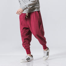 Load image into Gallery viewer, Cotton Harem Pants Men Solid Elastic Waist Streetwear Joggers 2020 New Baggy Drop-crotch Pants Casual Trousers Men Dropshipping