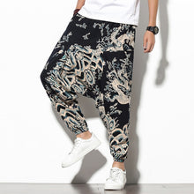 Load image into Gallery viewer, Cotton Harem Pants Men Solid Elastic Waist Streetwear Joggers 2020 New Baggy Drop-crotch Pants Casual Trousers Men Dropshipping