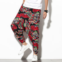 Load image into Gallery viewer, Cotton Harem Pants Men Solid Elastic Waist Streetwear Joggers 2020 New Baggy Drop-crotch Pants Casual Trousers Men Dropshipping