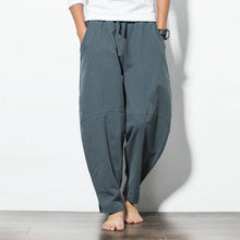 Load image into Gallery viewer, Cotton Harem Pants Men Solid Elastic Waist Streetwear Joggers 2020 New Baggy Drop-crotch Pants Casual Trousers Men Dropshipping