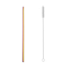 Load image into Gallery viewer, 2pcs Stainless Steel Straw Reusable Metal Drinking Straw Wholesale With Cleaning Brush Eco Friendly Party Bar Accessory