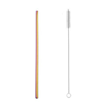 Load image into Gallery viewer, 2pcs Stainless Steel Straw Reusable Metal Drinking Straw Wholesale With Cleaning Brush Eco Friendly Party Bar Accessory