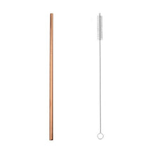 Load image into Gallery viewer, 2pcs Stainless Steel Straw Reusable Metal Drinking Straw Wholesale With Cleaning Brush Eco Friendly Party Bar Accessory